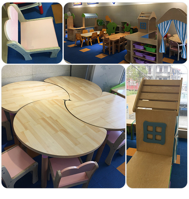 HaiXun Anaokulu Sınıf Mobilyaları Masa ve Sandalyeler Yuvarlak Kenar